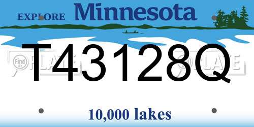 T43128Q Minnesota License Plate