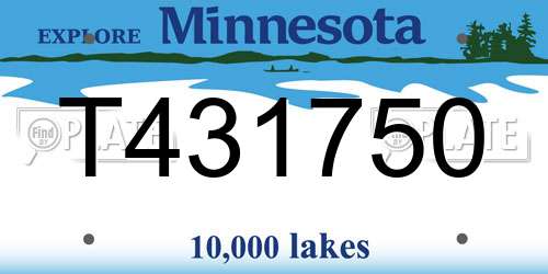 T431750 Minnesota License Plate