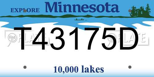T43175D Minnesota License Plate