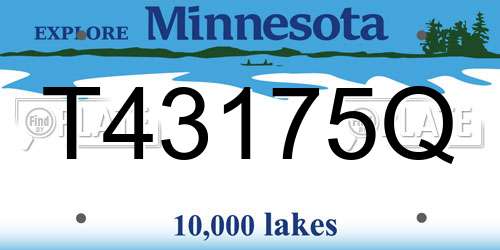 T43175Q Minnesota License Plate