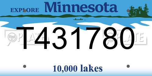 T431780 Minnesota License Plate