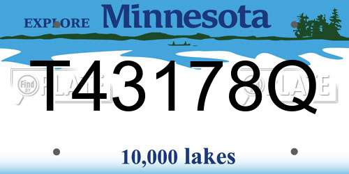 T43178Q Minnesota License Plate