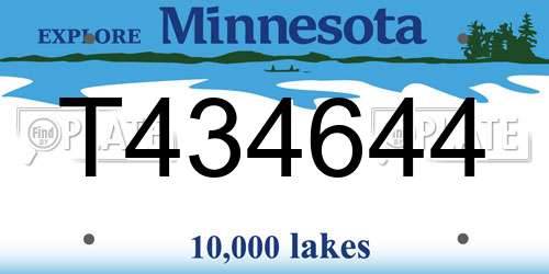 T434644 Minnesota License Plate