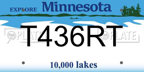 T436RT Minnesota License Plate