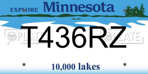 T436RZ Minnesota License Plate