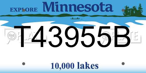 T43955B Minnesota License Plate
