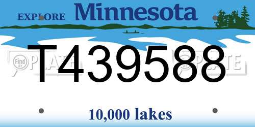 T439588 Minnesota License Plate