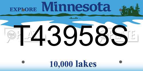 T43958S Minnesota License Plate