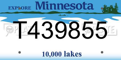 T439855 Minnesota License Plate