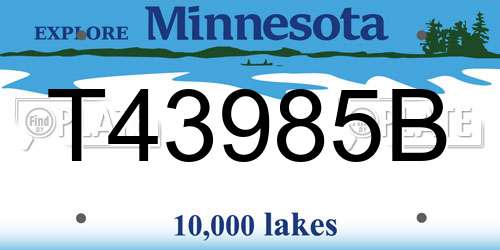 T43985B Minnesota License Plate