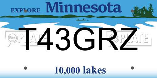 T43GRZ Minnesota License Plate
