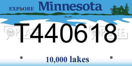 T440618 Minnesota License Plate