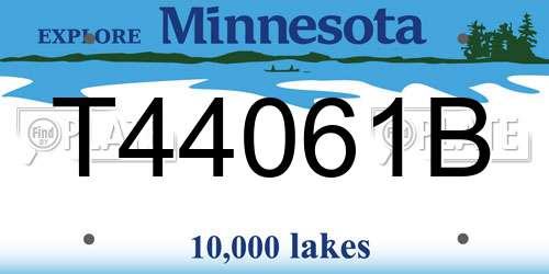 T44061B Minnesota License Plate