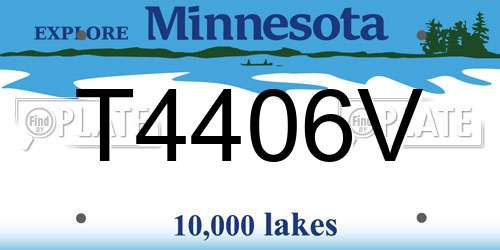 T4406V Minnesota License Plate