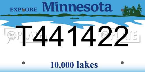 T441422 Minnesota License Plate