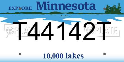 T44142T Minnesota License Plate