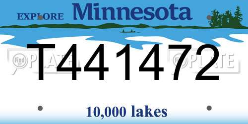 T441472 Minnesota License Plate