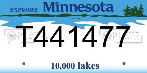 T441477 Minnesota License Plate