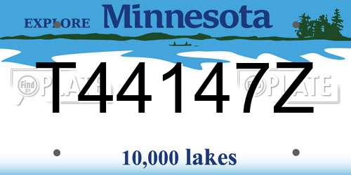T44147Z Minnesota License Plate