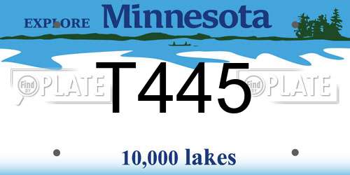 T445 Minnesota License Plate