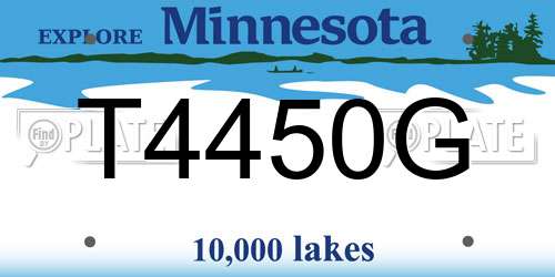 T4450G Minnesota License Plate