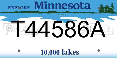 T44586A Minnesota License Plate