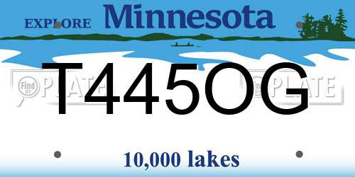 T445OG Minnesota License Plate