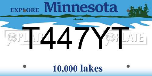 T447YT Minnesota License Plate