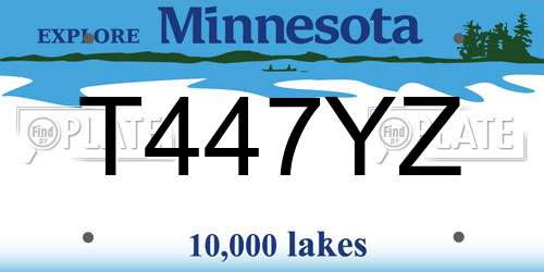 T447YZ Minnesota License Plate