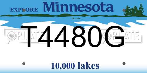 T4480G Minnesota License Plate