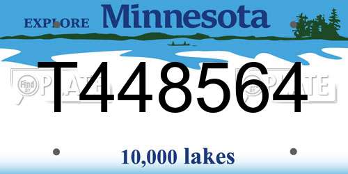 T448564 Minnesota License Plate