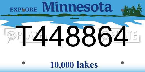 T448864 Minnesota License Plate