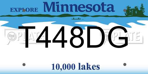 T448DG Minnesota License Plate