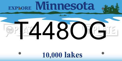 T448OG Minnesota License Plate