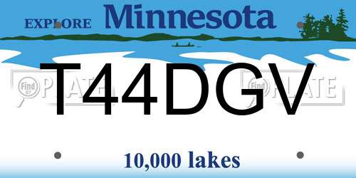 T44DGV Minnesota License Plate