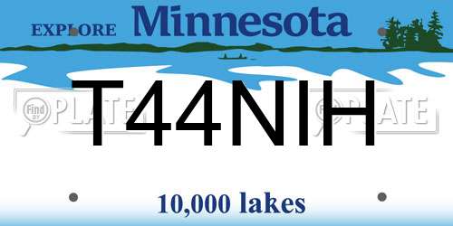 T44NIH Minnesota License Plate