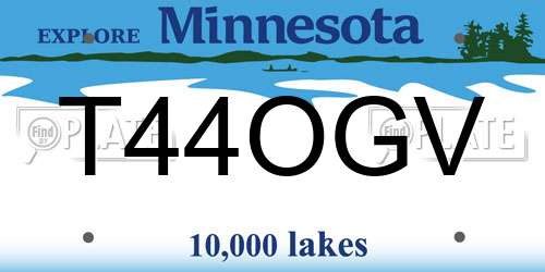T44OGV Minnesota License Plate