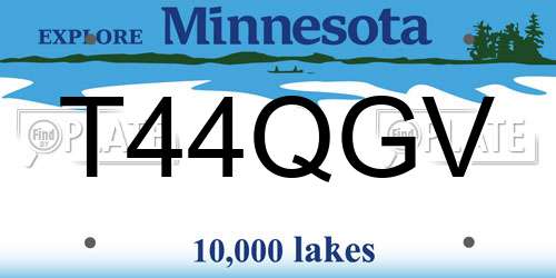 T44QGV Minnesota License Plate
