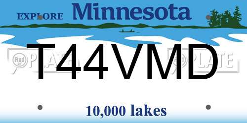 T44VMD Minnesota License Plate