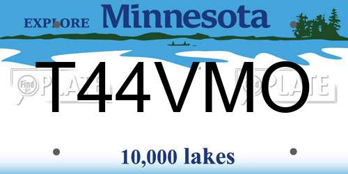 T44VMO Minnesota License Plate