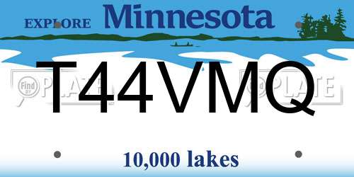 T44VMQ Minnesota License Plate