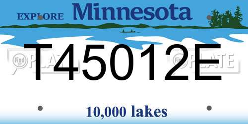 T45012E Minnesota License Plate