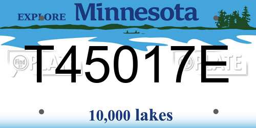 T45017E Minnesota License Plate