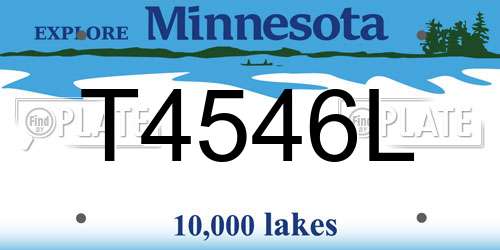 T4546L Minnesota License Plate