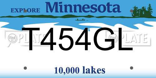 T454GL Minnesota License Plate