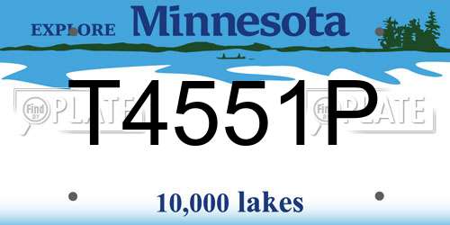 T4551P Minnesota License Plate