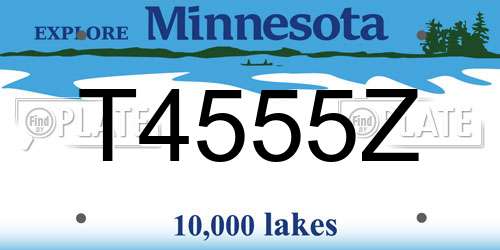 T4555Z Minnesota License Plate