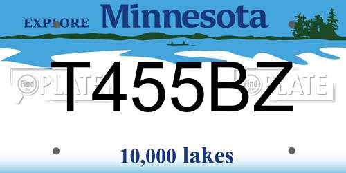 T455BZ Minnesota License Plate