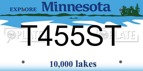 T455ST Minnesota License Plate