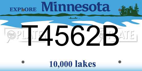 T4562B Minnesota License Plate
